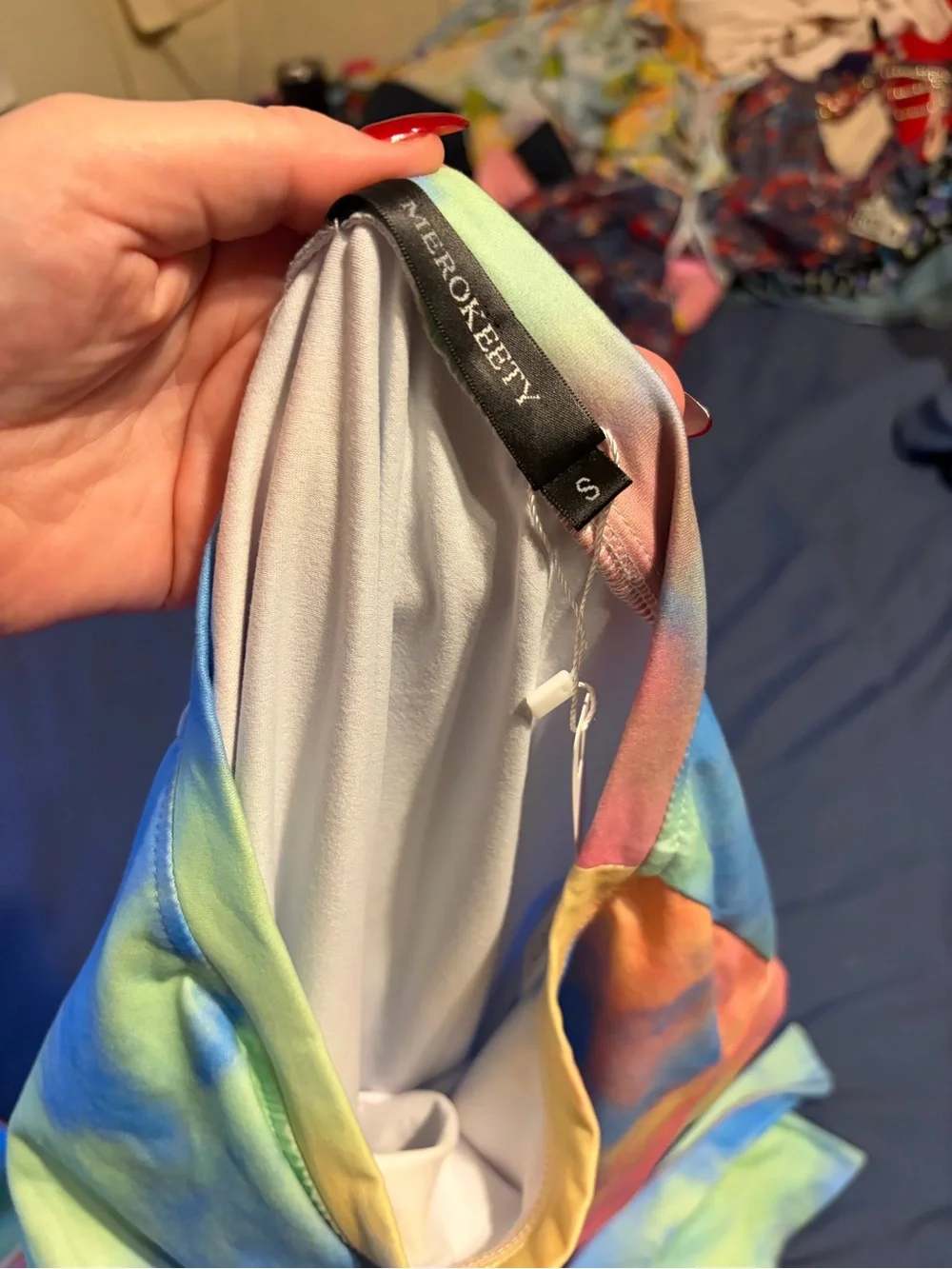 Pastel Tie-Dye Midi Dress with Self Tie Belt - Picture 5 of 5